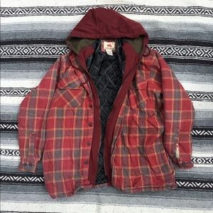 Vintage quilted flannel hoodie jacket